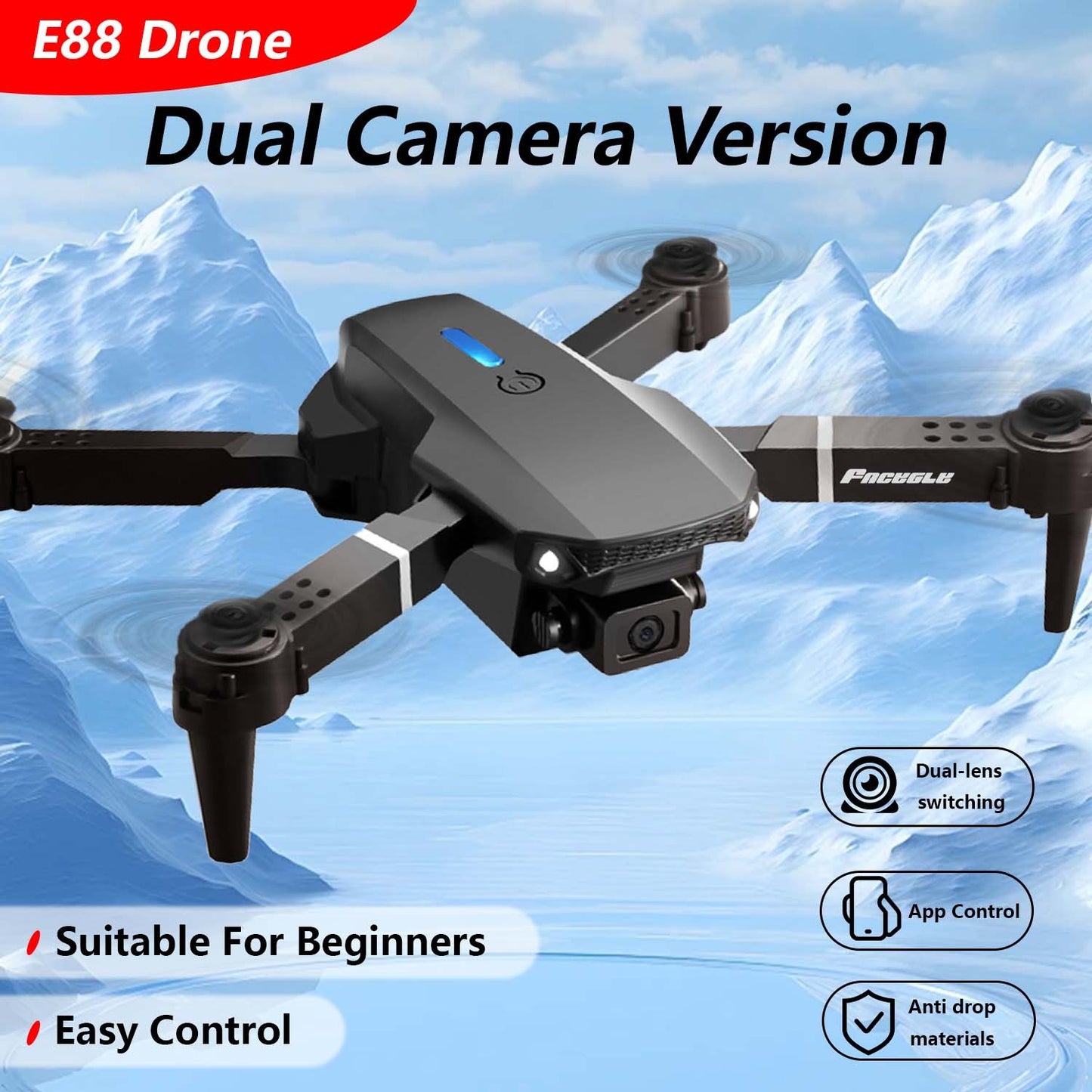 E88 Dual-Camera Drone – WiFi FPV Faltbarer Quadcopter für Anfänger